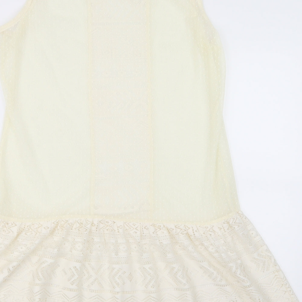 George Womens Ivory   Basic T-Shirt Size 12  - Long