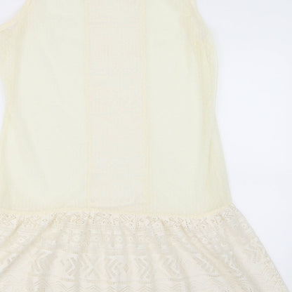 George Womens Ivory   Basic T-Shirt Size 12  - Long