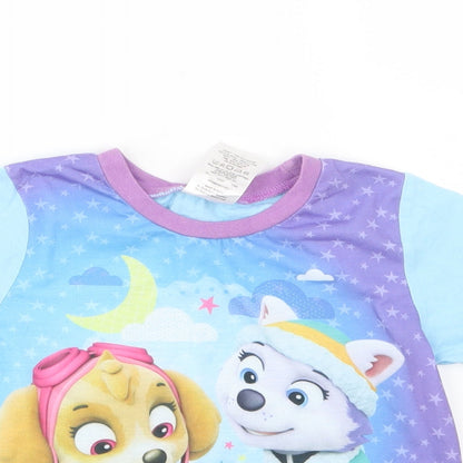 Nickelodeon Girls Blue Geometric  Top Pyjama Top Size 2-3 Years  - Paw Patrol