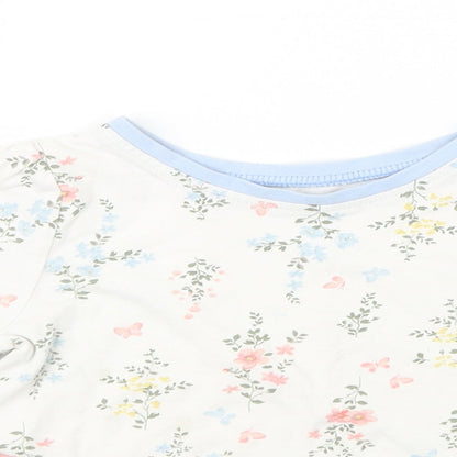 George Girls White Floral  Basic T-Shirt Size 18-24 Months