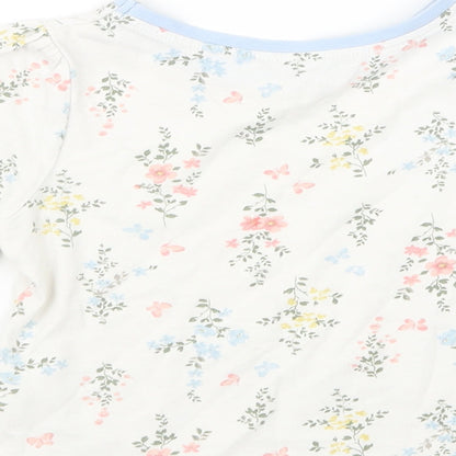 George Girls White Floral  Basic T-Shirt Size 18-24 Months