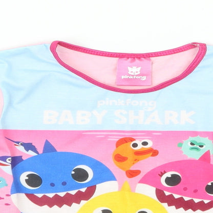 Pinkfong Girls Pink Geometric  Basic T-Shirt Size 2-3 Years