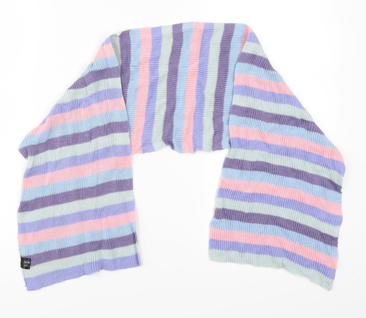 Preworn Girls Pink Striped  Rectangle Scarf Scarves & Wraps One Size  - Purple