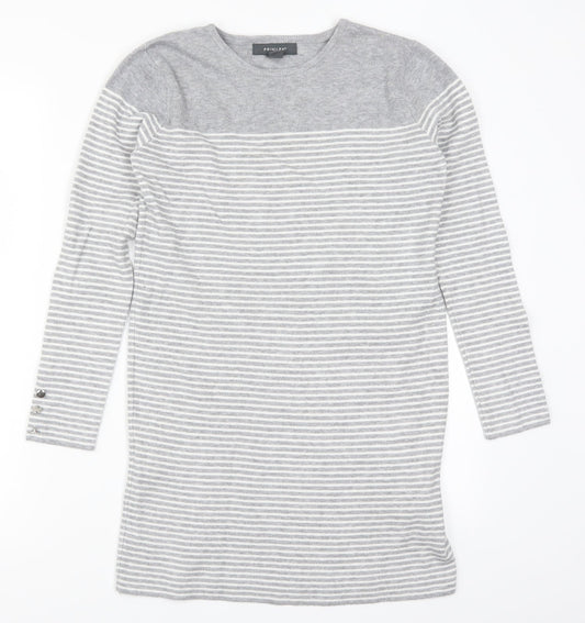 Primark Womens Grey Striped  Jumper Dress  Size 10