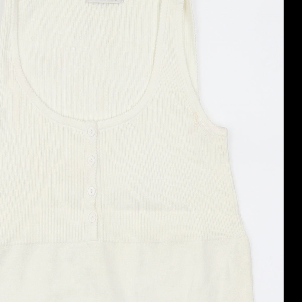 George Womens White   Basic Tank Size 10  - Cream