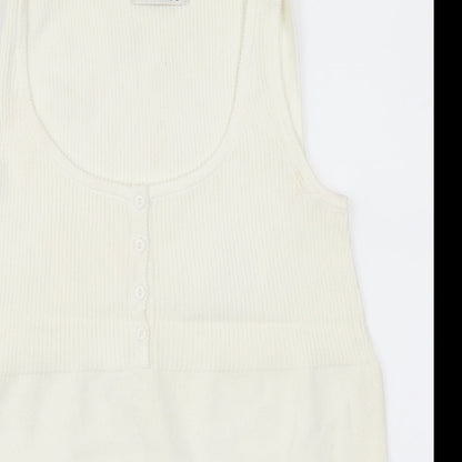 George Womens White   Basic Tank Size 10  - Cream