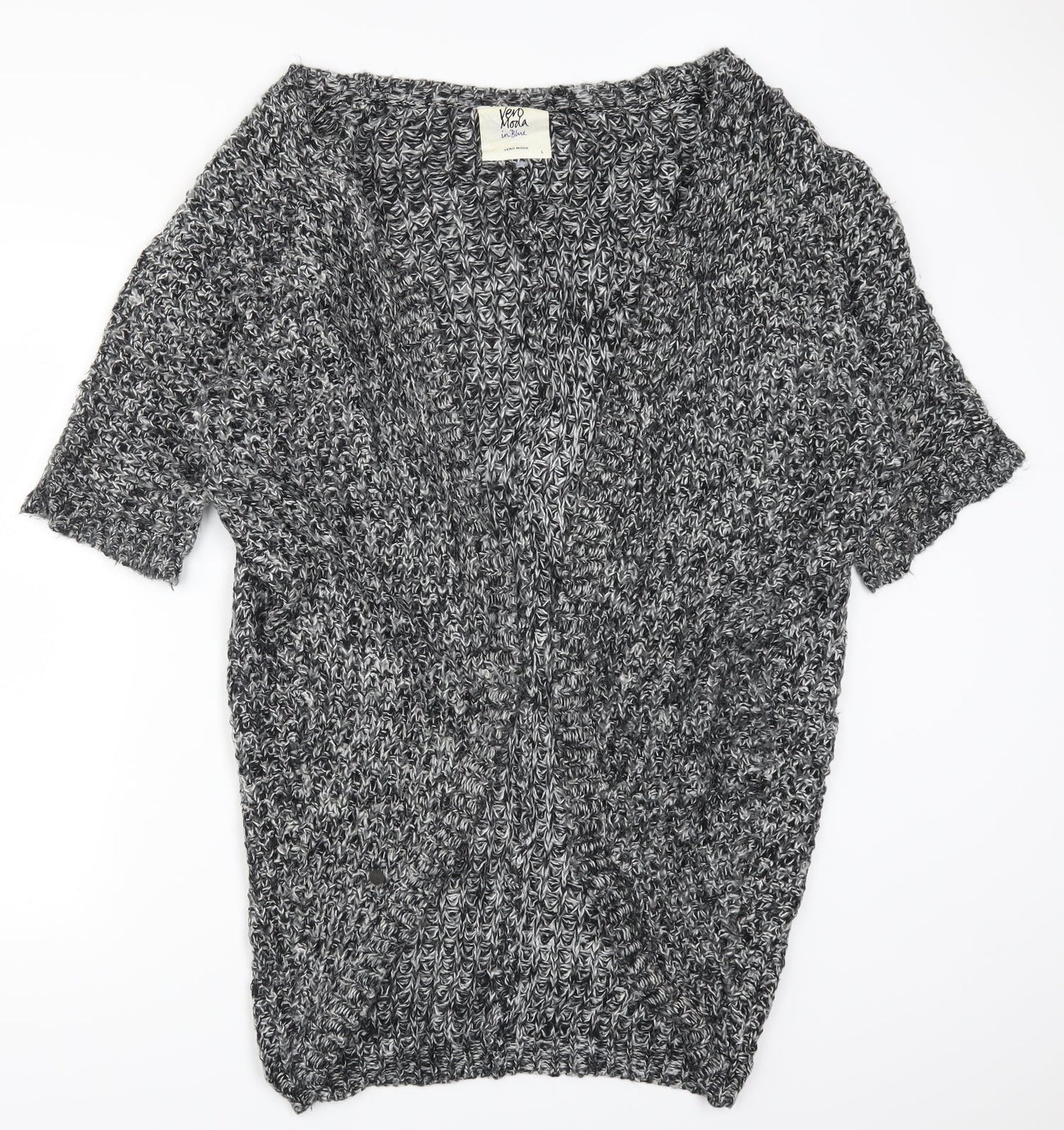 VERO MODA Womens Grey  Knit Cardigan Jumper Size L