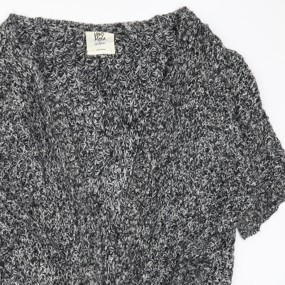 VERO MODA Womens Grey  Knit Cardigan Jumper Size L
