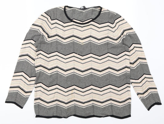 Bonmarché Womens Pink Striped  Pullover Jumper Size 16