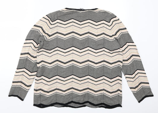 Bonmarché Womens Pink Striped  Pullover Jumper Size 16