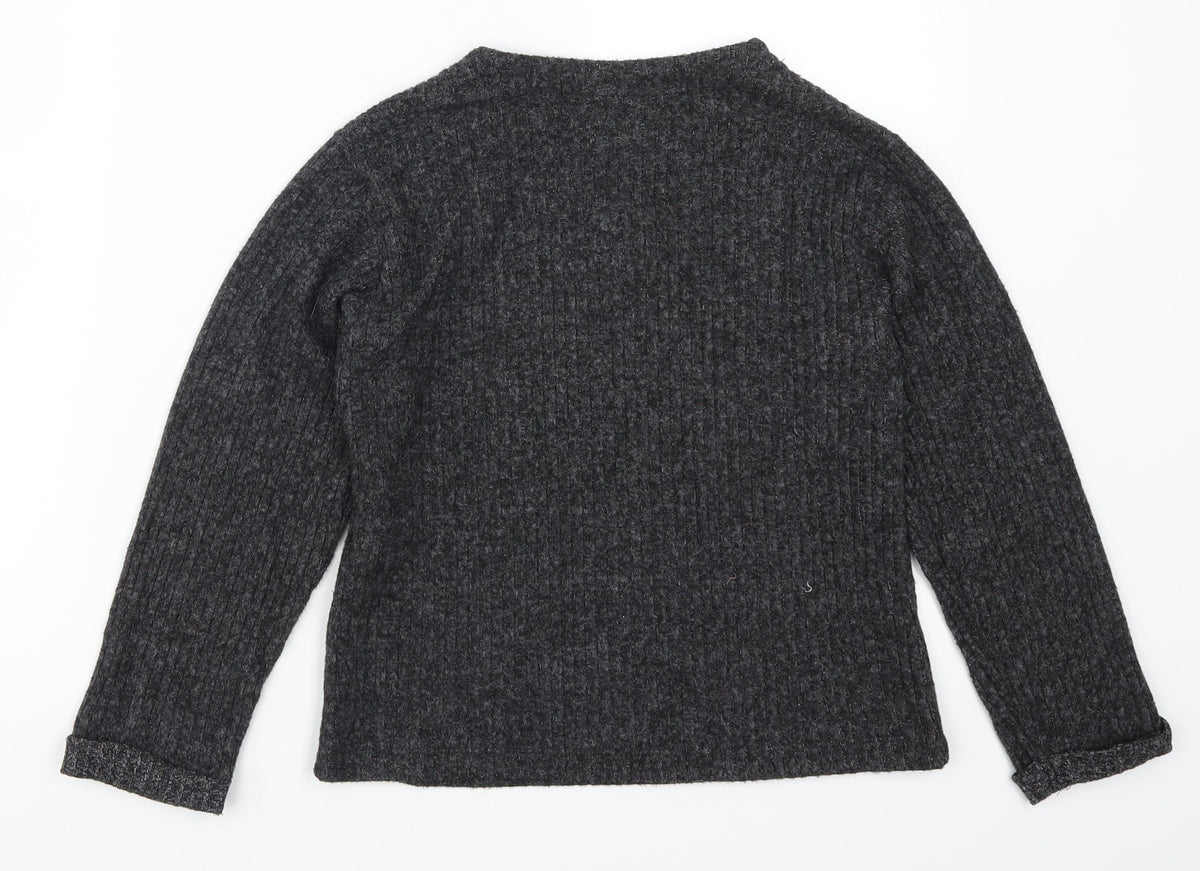 Zara Girls Grey   Pullover Jumper Size 10 Years