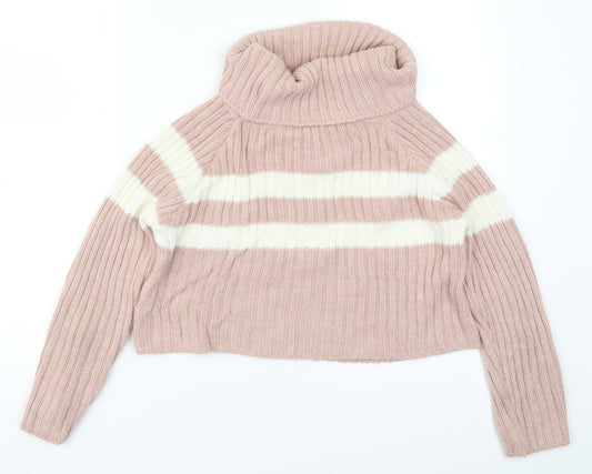Misspap Womens Pink Striped  Pullover Jumper Size S