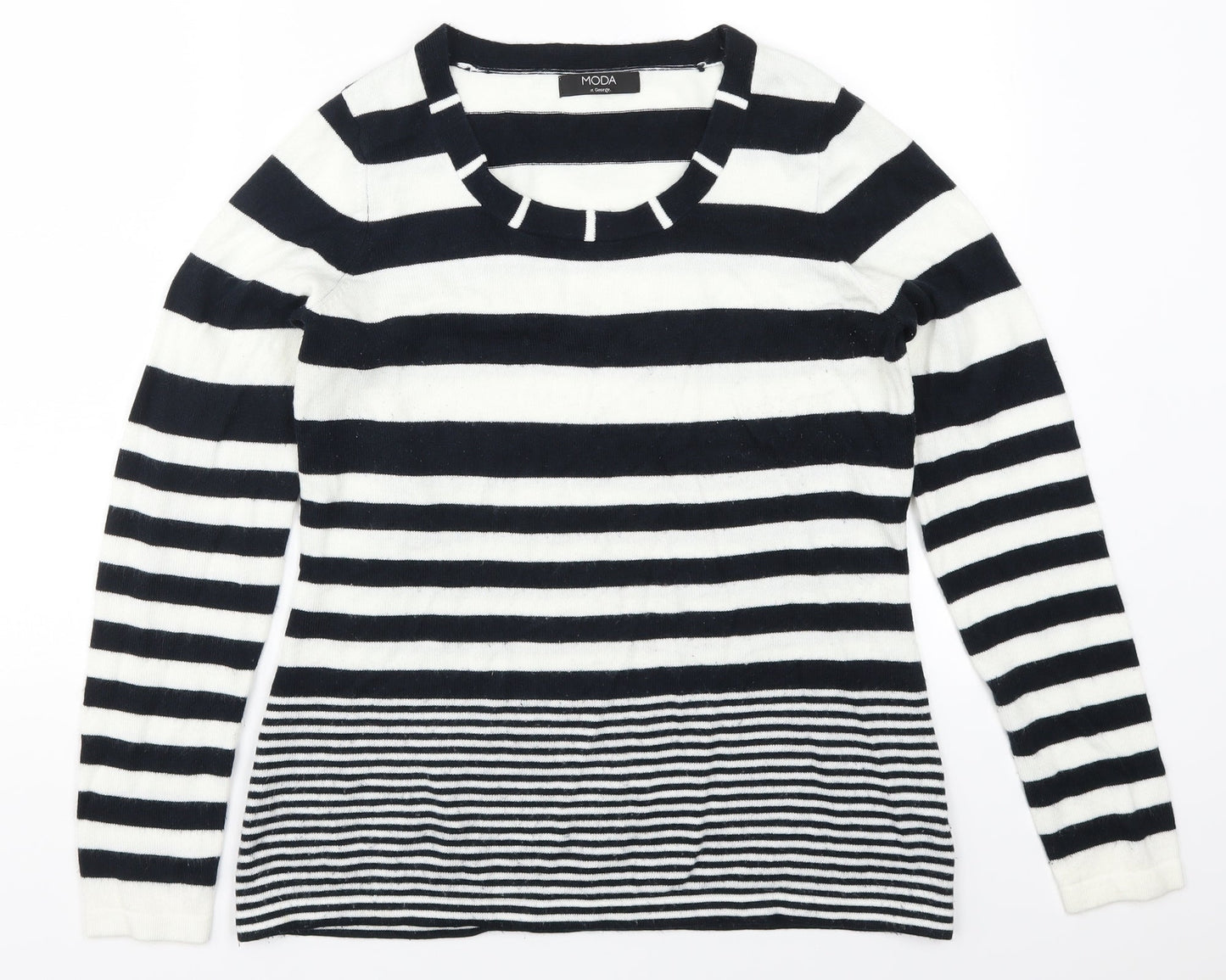 George Womens Blue Striped  Pullover Jumper Size 14  - Blue and White Stripes