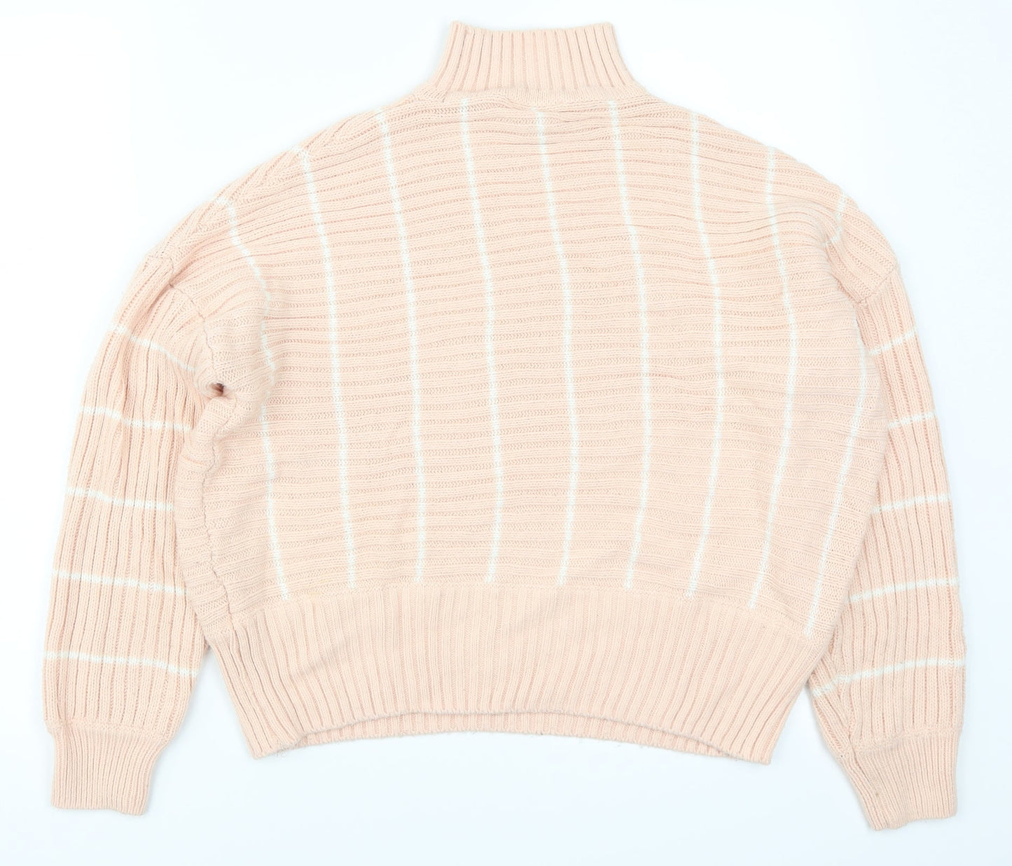 Miss Selfridge Womens Pink Striped Knit Pullover Jumper Size 4