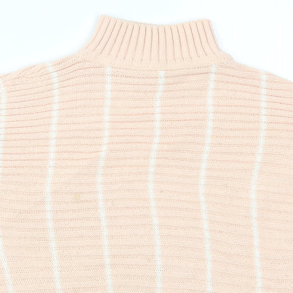 Miss Selfridge Womens Pink Striped Knit Pullover Jumper Size 4