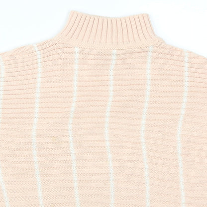 Miss Selfridge Womens Pink Striped Knit Pullover Jumper Size 4