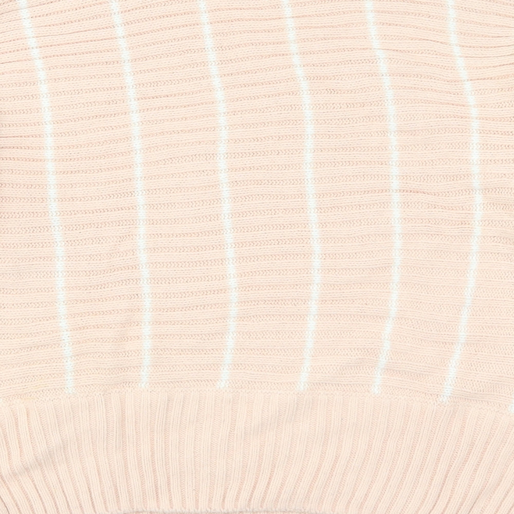 Miss Selfridge Womens Pink Striped Knit Pullover Jumper Size 4