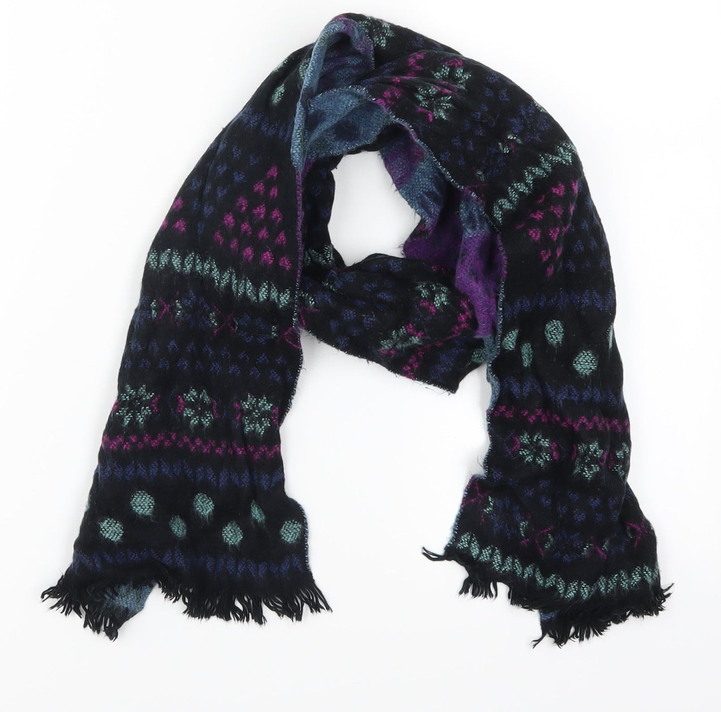 Preworn Womens Purple Geometric   Scarf