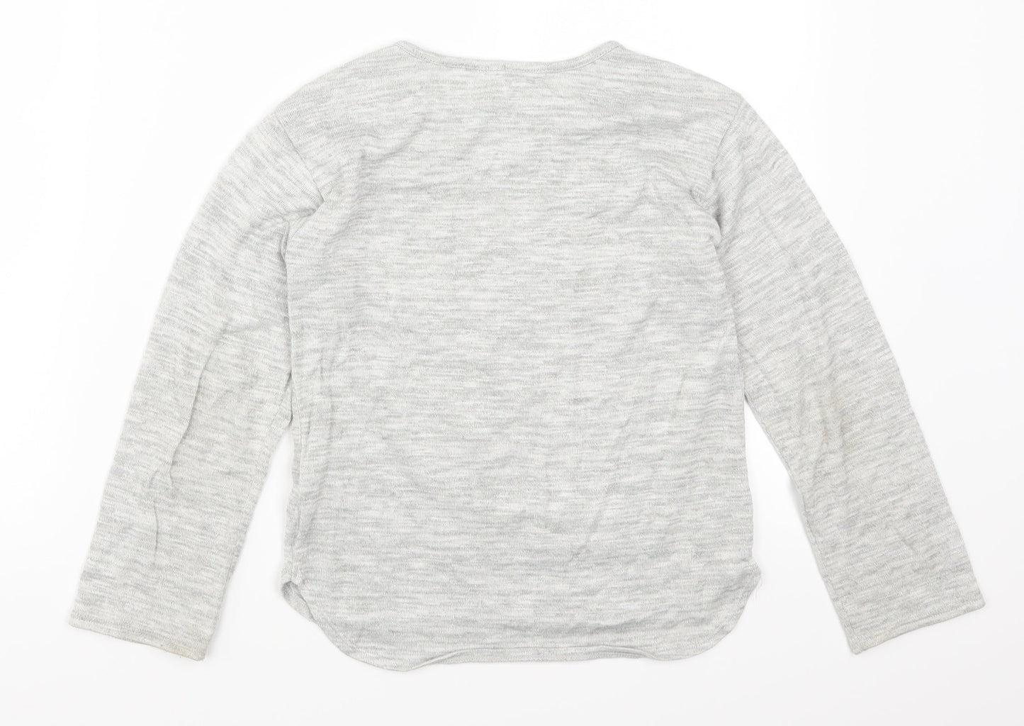 H&M Girls Grey   Basic T-Shirt Size 9-10 Years  - Butterflies Papillion