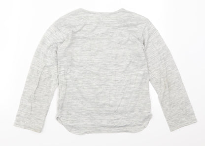 H&M Girls Grey   Basic T-Shirt Size 9-10 Years  - Butterflies Papillion