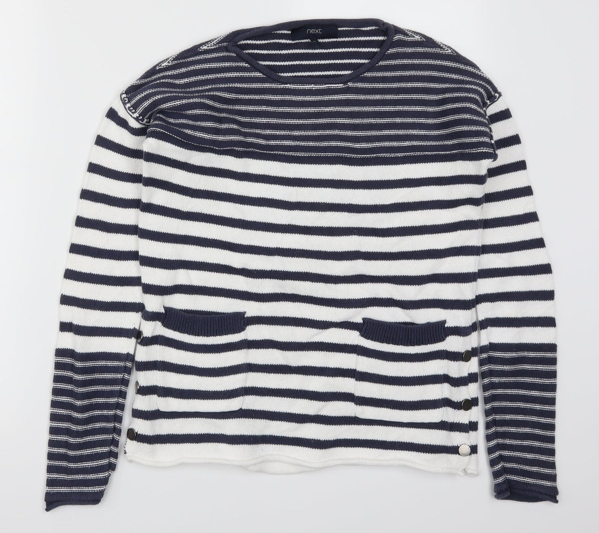 Next Womens Blue Striped  Pullover Jumper Size 6