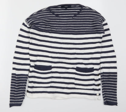 Next Womens Blue Striped  Pullover Jumper Size 6