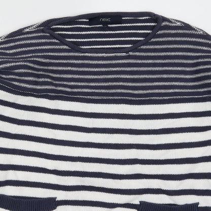 Next Womens Blue Striped  Pullover Jumper Size 6