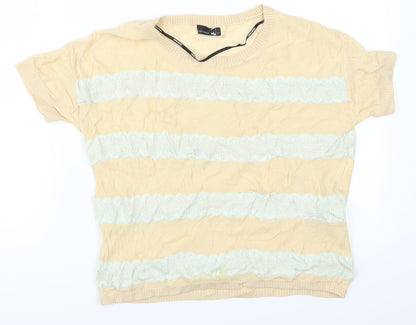Womens UK Size XS VERO MODA Beige Basic T-Shirt
