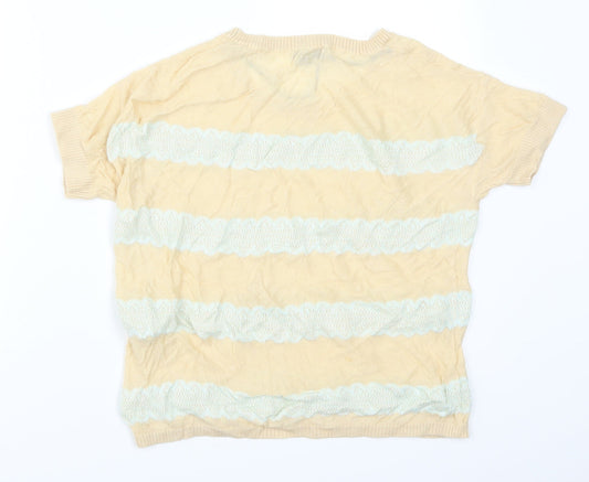 Womens UK Size XS VERO MODA Beige Basic T-Shirt