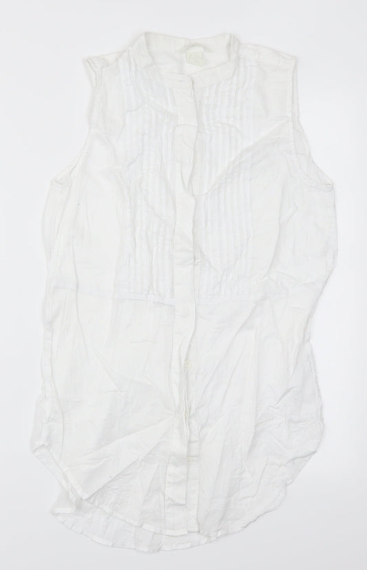 Womens UK Size 6 H&M White Basic Button-Up