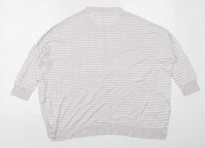 Marks and Spencer Womens Grey Striped  Pullover Jumper Size 14