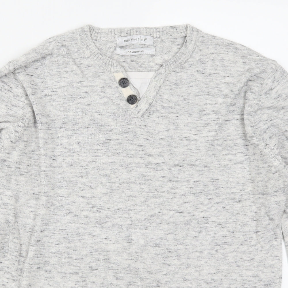 Cedar Wood State Mens Grey  Knit Pullover Jumper Size S