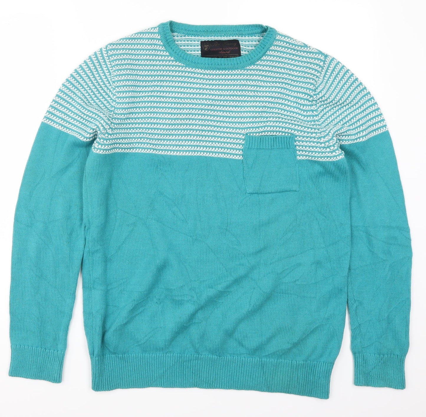 Red Herring Mens Blue Striped  Pullover Jumper Size S