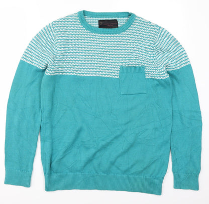 Red Herring Mens Blue Striped  Pullover Jumper Size S