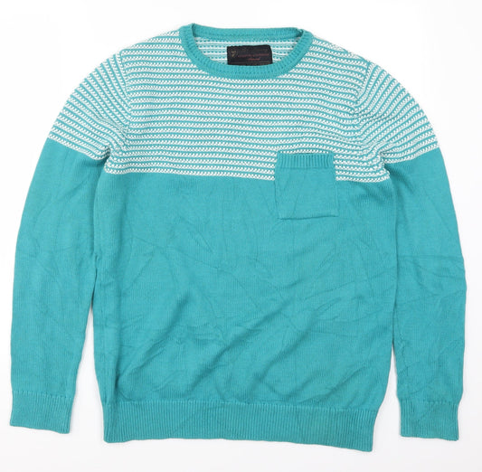 Red Herring Mens Blue Striped  Pullover Jumper Size S