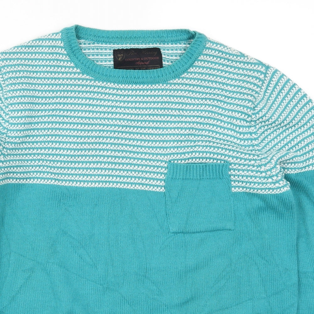 Red Herring Mens Blue Striped  Pullover Jumper Size S