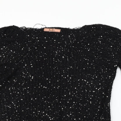 es on Womens Black   Pullover Jumper Size L  - Sequin detail