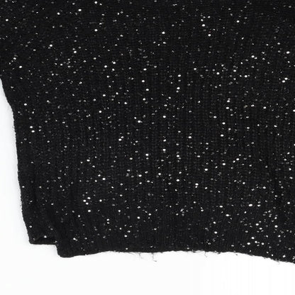 es on Womens Black   Pullover Jumper Size L  - Sequin detail