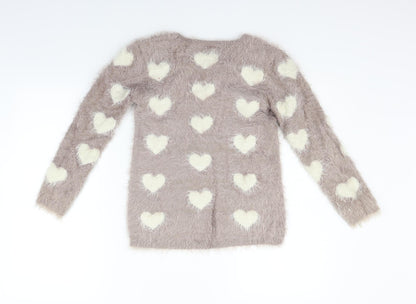 i love girlswear Girls Pink   Pullover Jumper Size 10-11 Years  - HEARTS