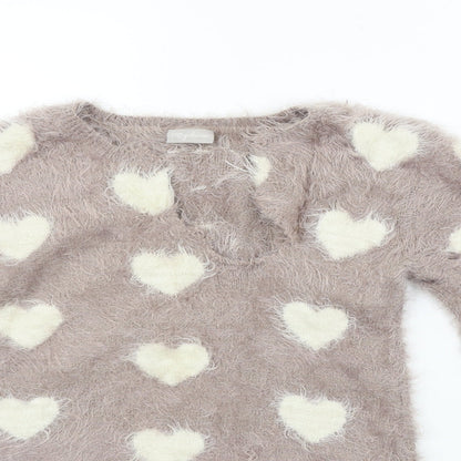 i love girlswear Girls Pink   Pullover Jumper Size 10-11 Years  - HEARTS