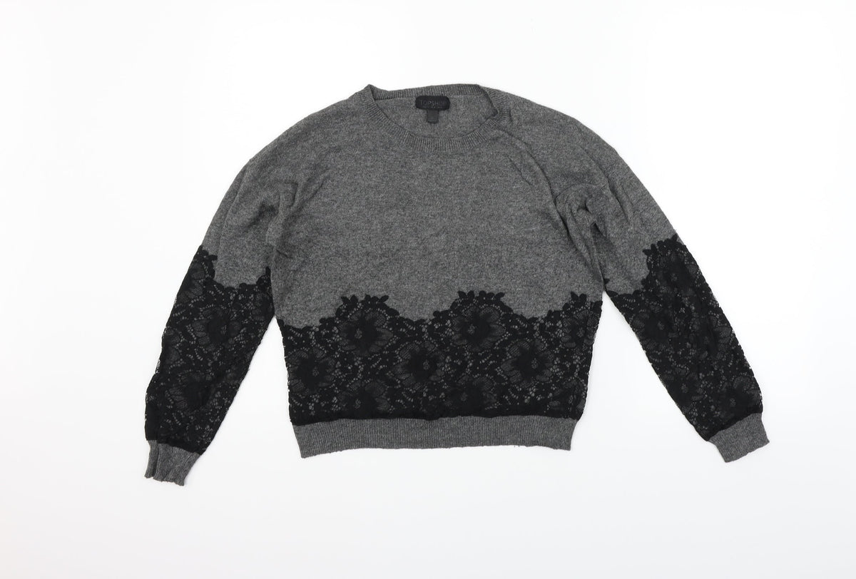 Topshop Womens Grey   Pullover Jumper Size 8
