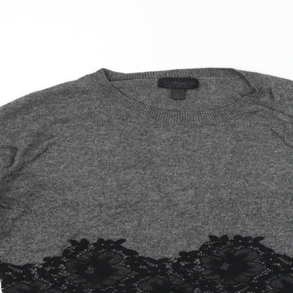 Topshop Womens Grey   Pullover Jumper Size 8