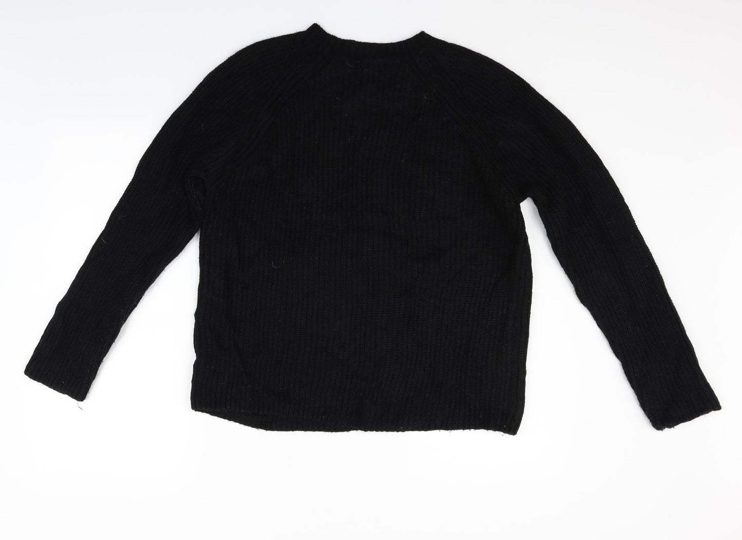 Suzy Shier Womens Black Houndstooth  Henley Jumper Size XL