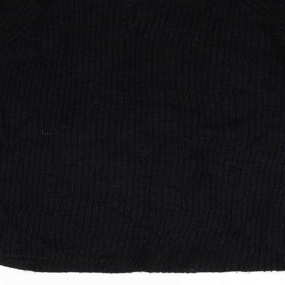 Suzy Shier Womens Black Houndstooth  Henley Jumper Size XL