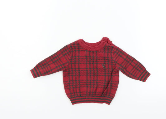 Nutmeg Boys Red   Pullover Jumper Size 0-3 Months