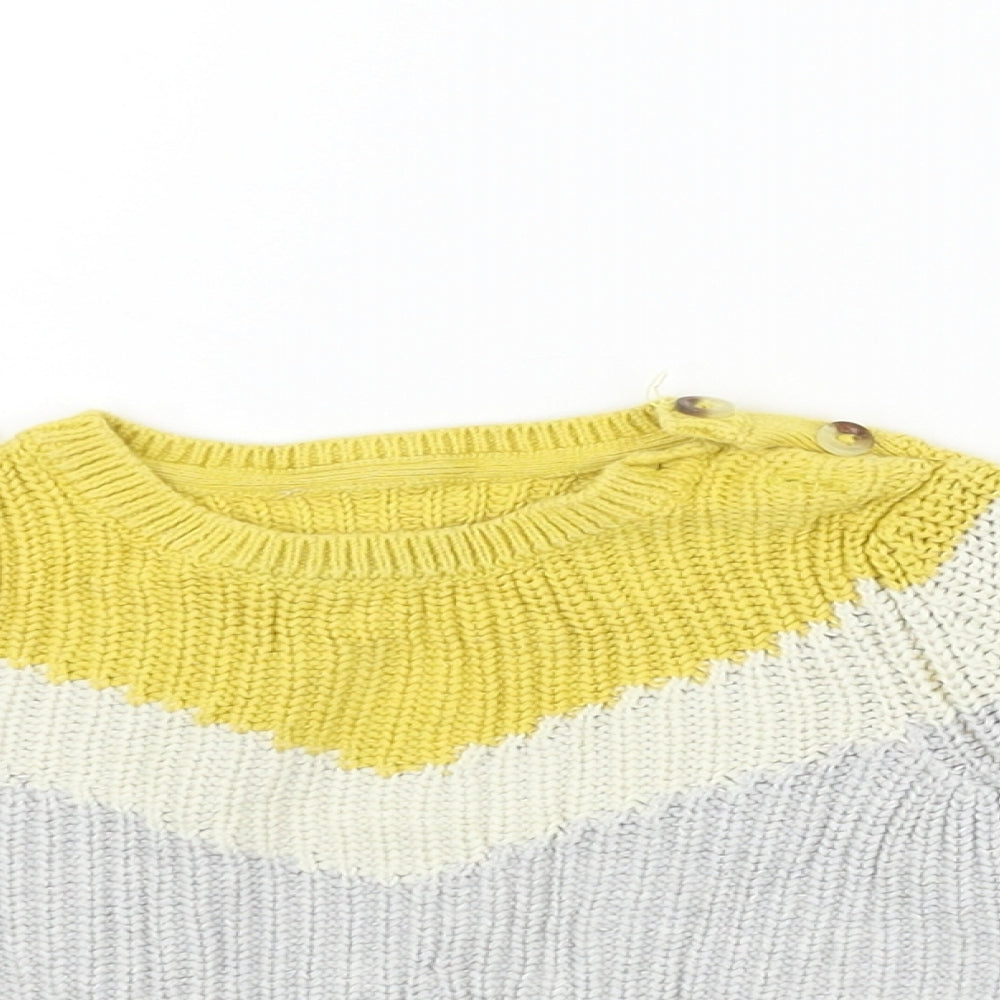 Marks and Spencer Boys Grey Striped  Pullover Jumper Size 0-3 Months