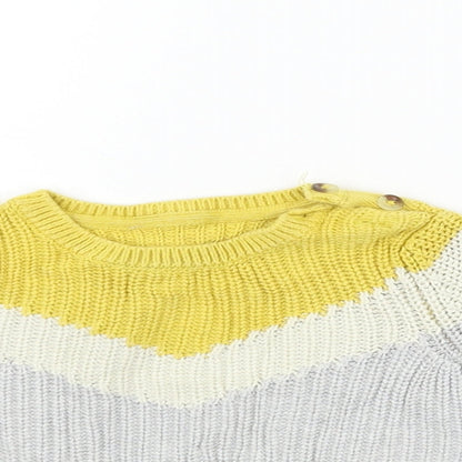 Marks and Spencer Boys Grey Striped  Pullover Jumper Size 0-3 Months