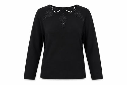 Stephen Y Womens Black   Pullover Jumper Size M