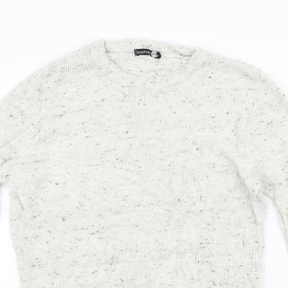 Boohoo Mens Beige Houndstooth  Pullover Jumper Size L