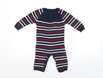 TU Boys Blue Geometric  Babygrow One-Piece Size 6-9 Months